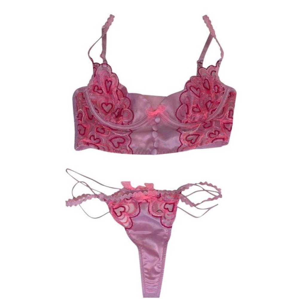 Retro Heart Bustier & Thong Set For Love & Lemons